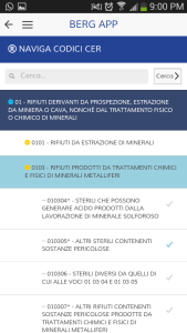 App Berg SpA - Ricerca Codici CER